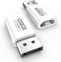 4K DisplayPort to HDMI Adapter 2-Pack, JSAUX DP PC to HDMI Monitor Converter Video UHD 2K@120Hz,4K@30 DP to HDTV Male to Female Uni-Directional adapter Compatible with Dell, Lenovo, HP,GPU, AMD -White