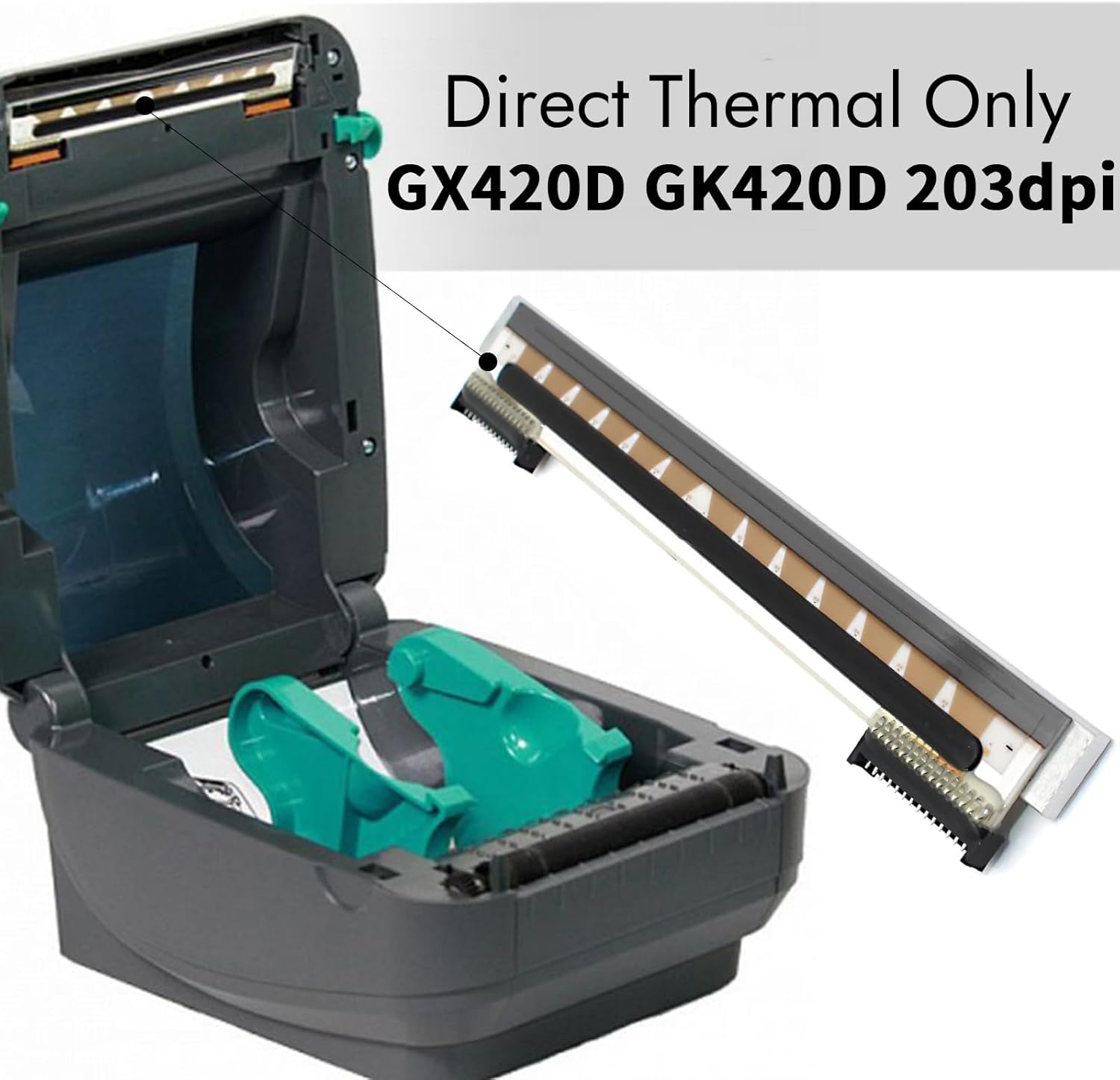 105934-037 New Printhead for Zebra GX420D GK420D ZP450 ZP550 ZP505 ZP500 Thermal Desktop Printer 203dpi Genuine