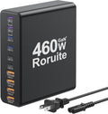 460W USB C Charger Block, 10-Port Charging Station GaN Fast Charger Block Type C & USB A Wall Charger, Dual 65W Laptop Multiport for iPhone, iPad, MacBook Pro/Air, Samsung Galaxy, Android(Black)
