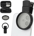 52mm Clip-On CPL Phone Camera Lens Filter, Polarizer Circular Filter, Ultra Slim Multi- Coated CPL Filter Compatible with iPhone 15/14/13 Samsung