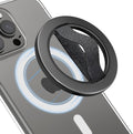 EWA MagOne Solo Phone Grip with Replaceable Elastic Finger Loop, Removable Magnetic Ring Holder Loop, Accessories for iPhone 16, 15, 14, 13 Pro/Max/Plus, No Stand-Black