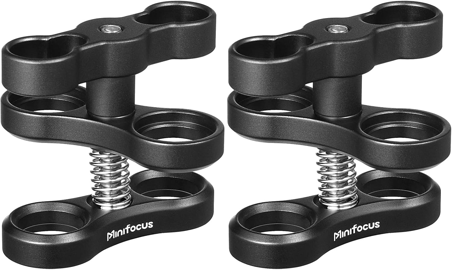MINIFOCUS 2PCS 1'' Aluminum Ball Clamp Mount for Underwater Diving Light Arms Tray System, Photography Diving Camera, 360° Clip Adapter Bracket for Action Camera Flashlight Arms System