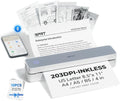 iDPRT Portable Printer Wireless for Travel - Bluetooth Mobile Printer Support for 8.5"x11" US Letter, Inkless Compatible with iOS, Android, Laptop for Office, Car and Home (pro, White)