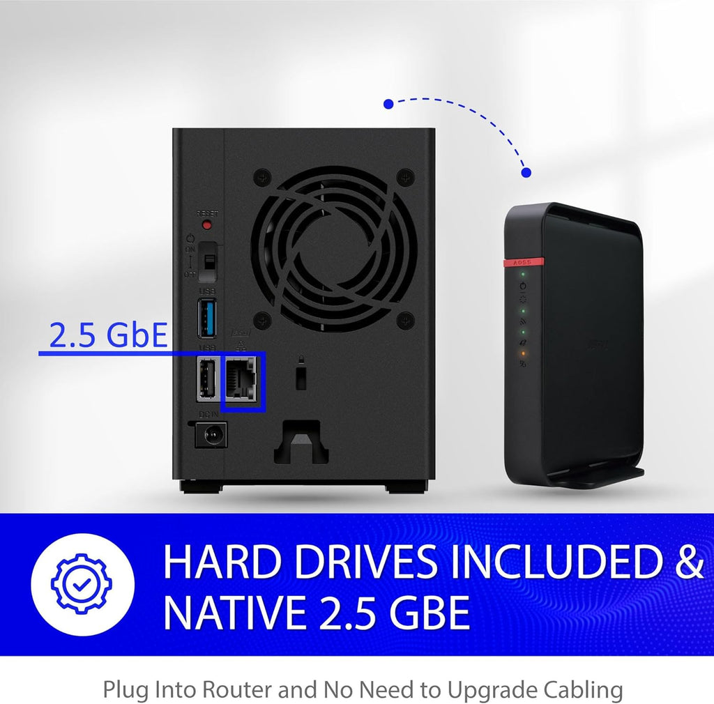 BUFFALO LinkStation SoHo 720 2-Bay Professional Office NAS 8TB (2x4TB) with Hard Drives Included