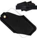 TobbinGear Left-Handed Leather Cell Phone Holster with Belt Clip, Universal Phone Holster for Men Belt Holder, Leather Case for iPhone, Samsung Galaxy Phones, Black, Medium