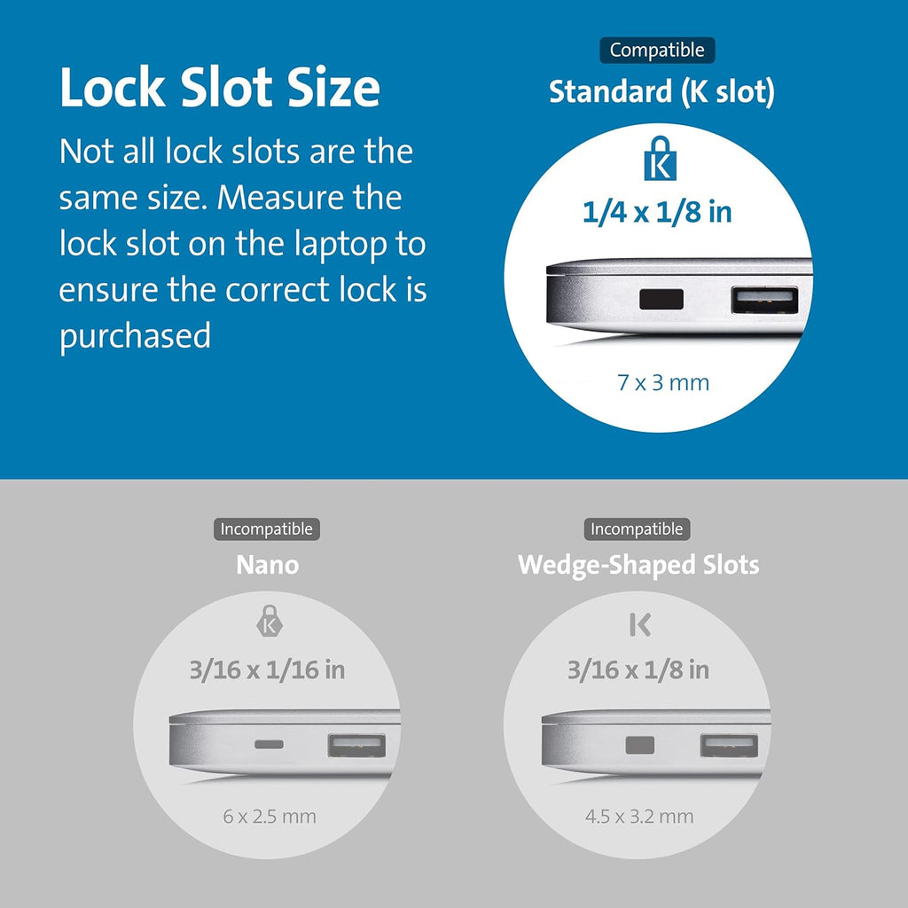 Kensington Combination Cable T-Bar Standard Lock Slot for Laptops, Resettable 4 digit password with 6 Foot Cable, K64673AM