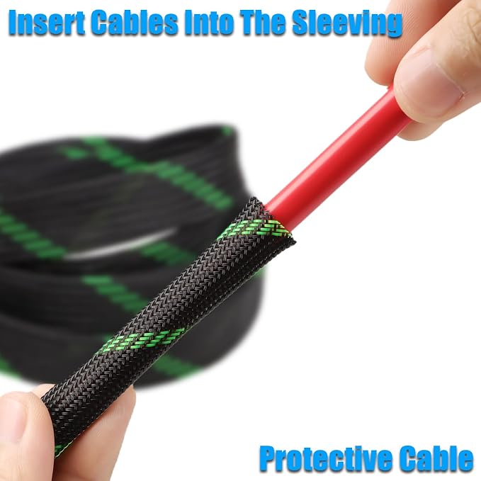 25ft PET Expandable Braided Cable Sleeve 3/8inch Pet Braided Cable Sleeve - Image 4