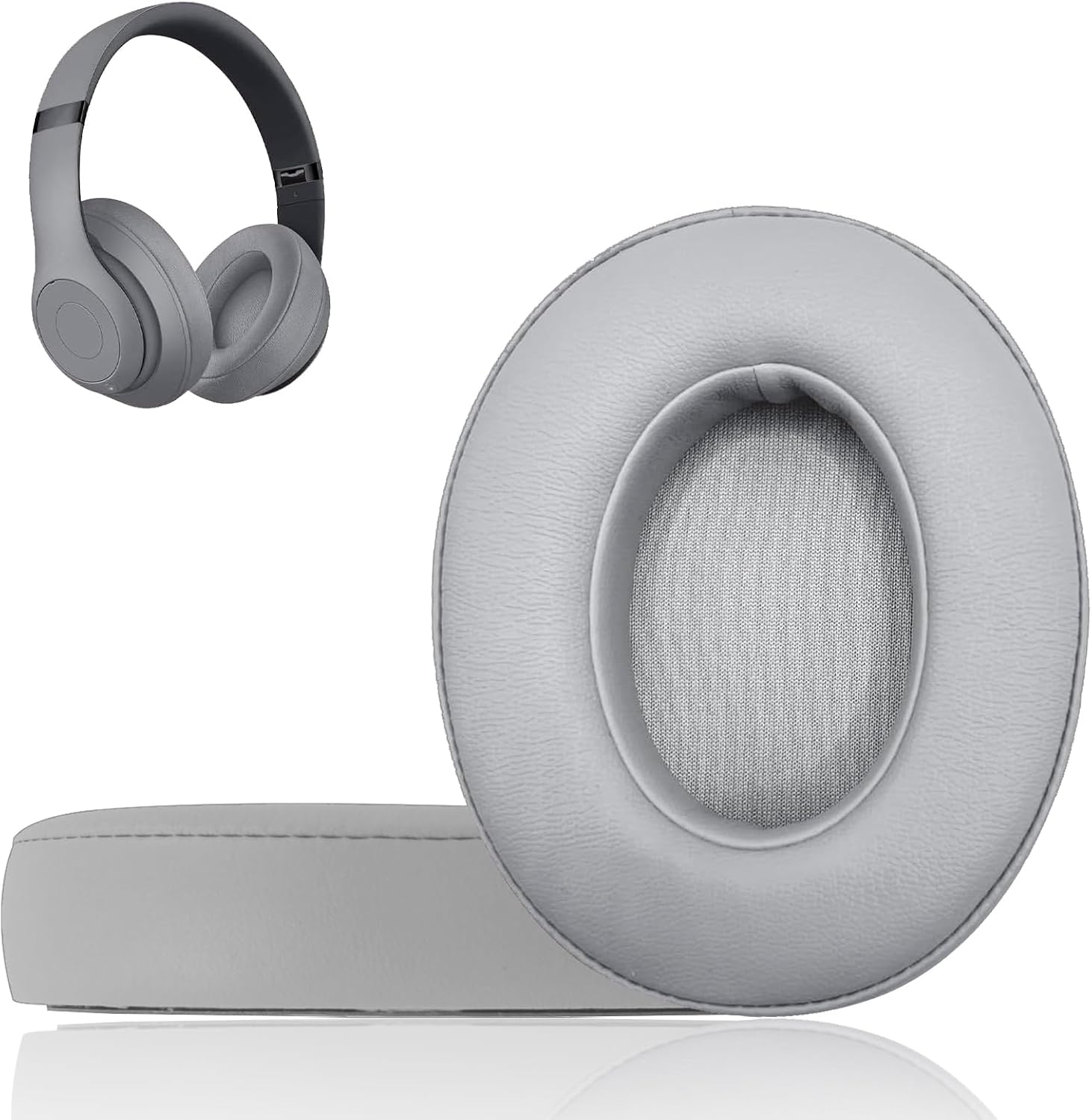 Replacement Ear Pads Cushions for Beats Studio（B0501、B0500），Beats Studio 2 & Studio 3 Wired & Wireless Headphones, Earpads with Soft Protein Leather, Noise Isolation Memory Foam - Grey
