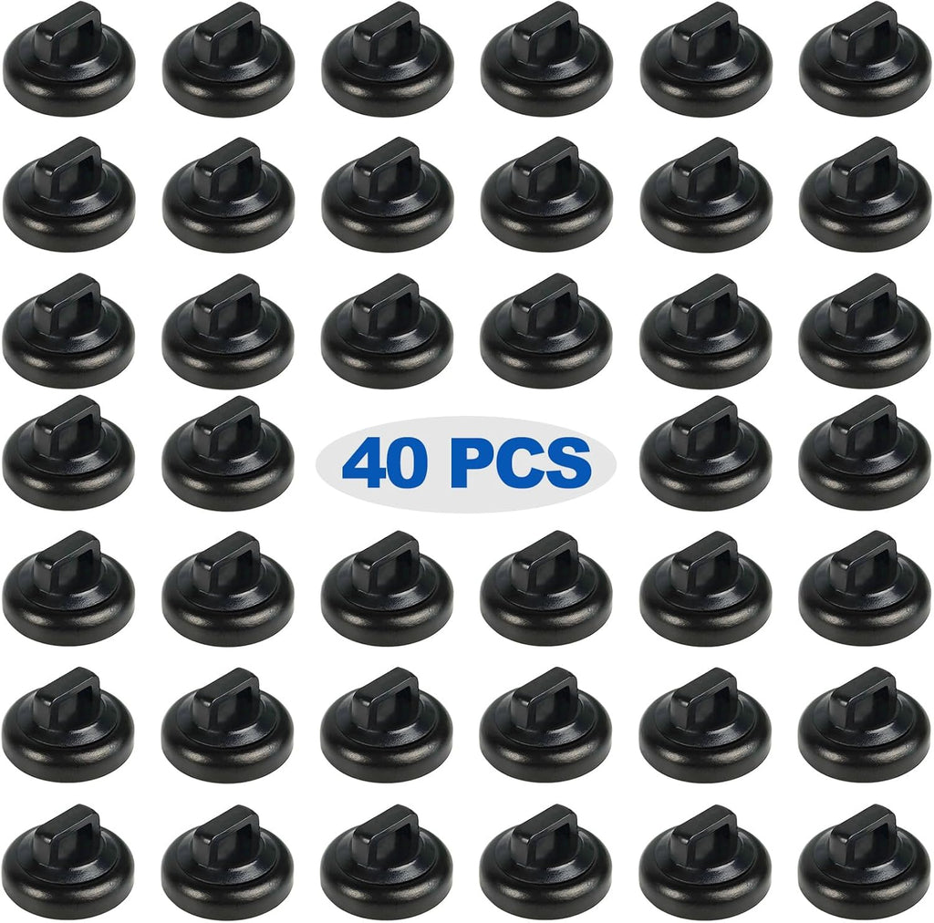 Magnetic Cable Zip Tie Mounts Clips Multipurpose Zip Ties Mount Base Holder Black Wire Cable Holder Mount Wire Clips Management for Home Office Marine Electrical Wiring (Black, 40 Piece)