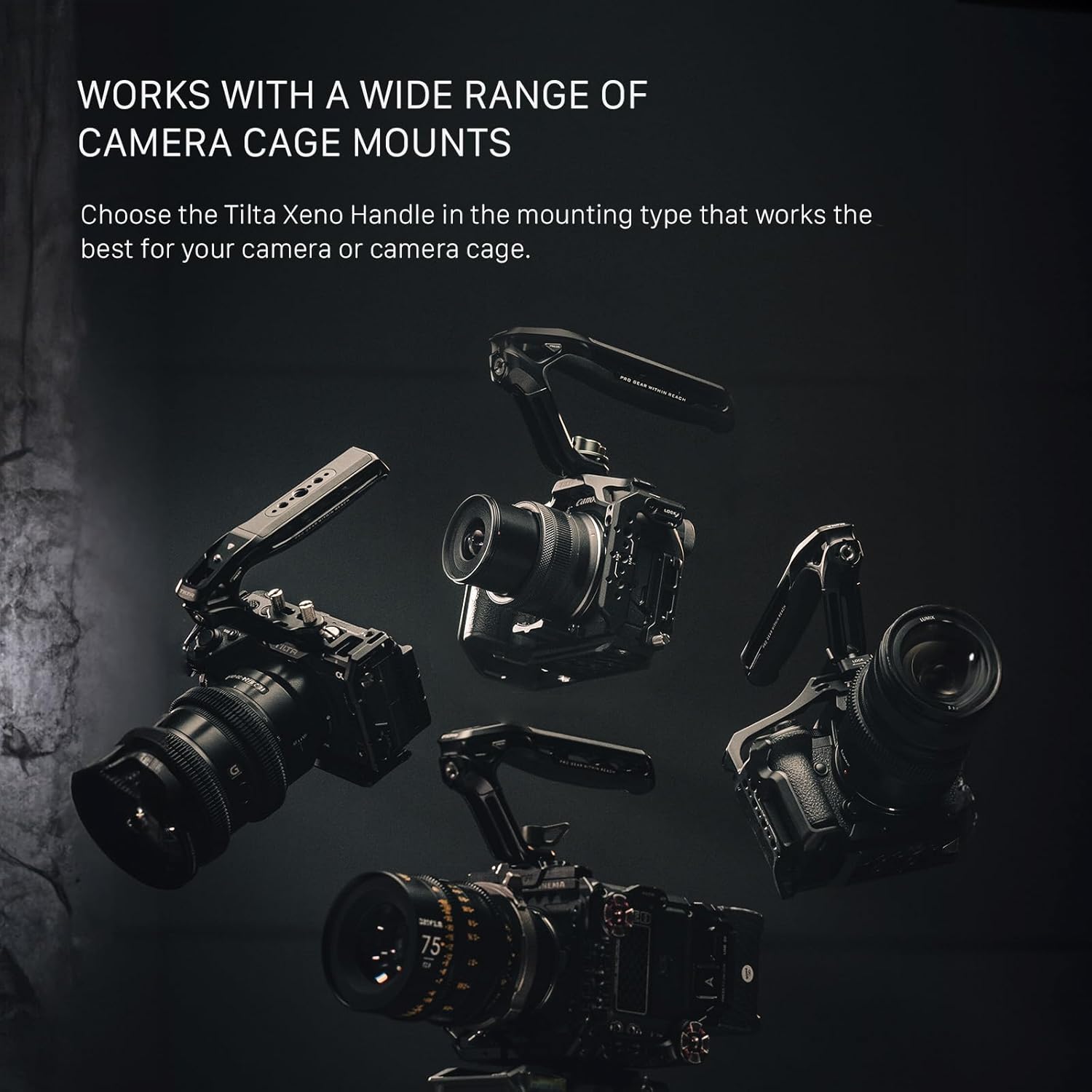 Tilta Xeno Top Handle for Filmmakers & Cameras-Titanium Gray | Aluminum Alloy and Silicone Build | 1/4″-20 Threads w/Locating Points | Safety Release Pin | Comfortable Handling (Dual 1/4"-20)