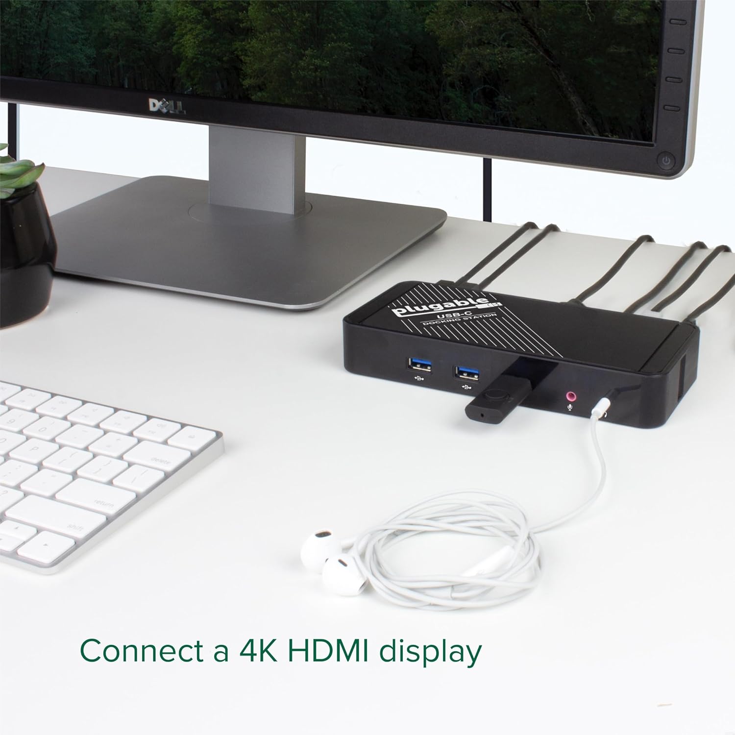 Plugable USB-C Dock with 4K HDMI and 60W Charging, Compatible with Thunderbolt 3/4, USB4, and USB C iPhone, iPad, Windows, and Chromebook 1Gbps Ethernet, 3X USB 3.0, 2X USB 2.0, Driverless