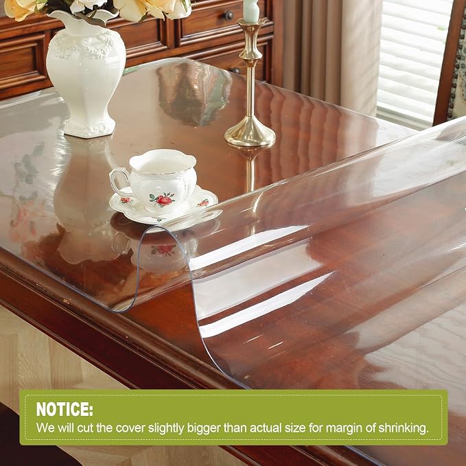 OstepDecor 18 x 72 Inch Clear Table Cover Protector, 2mm Thick Clear Plastic - Image 2