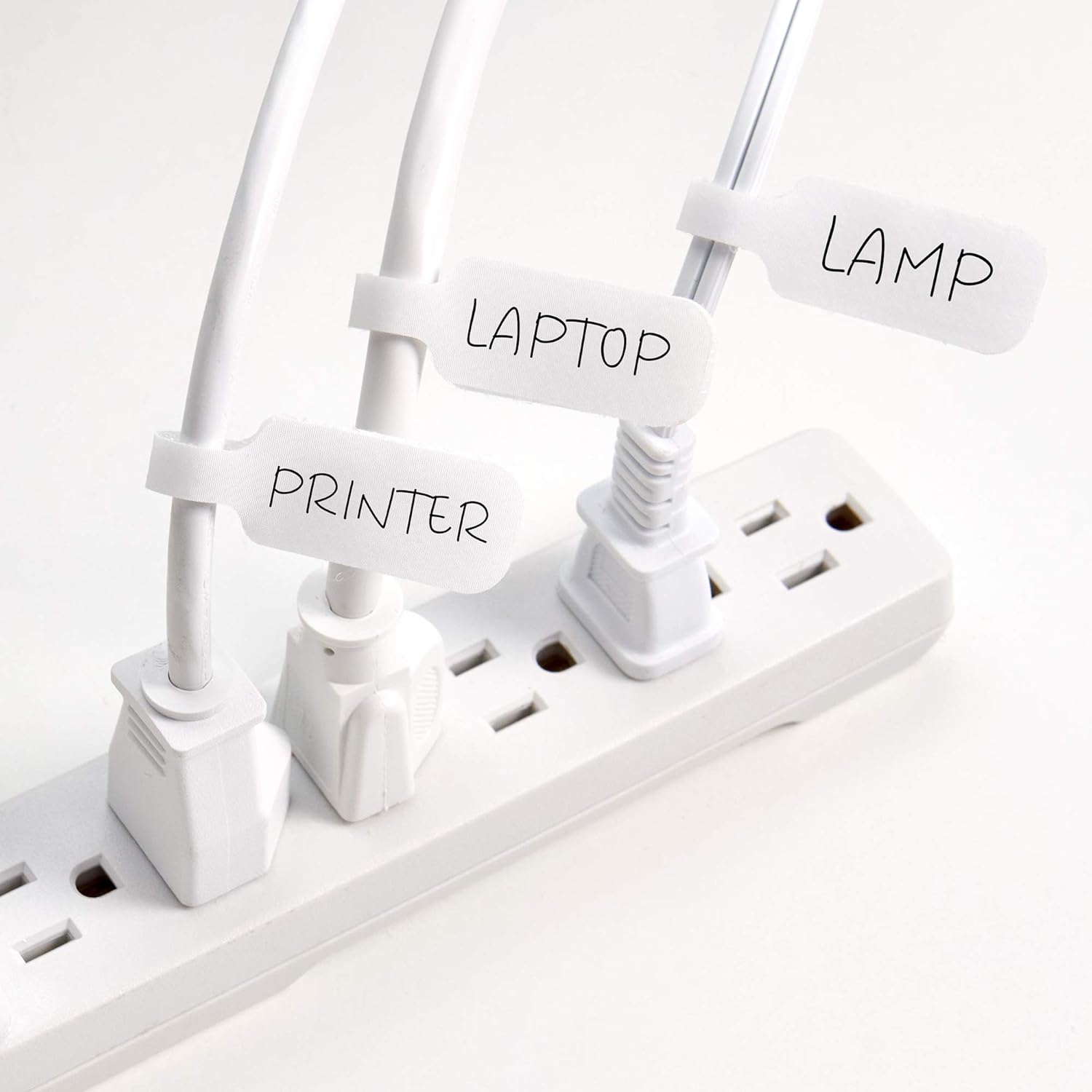 Wrap-It Storage Cable Labels - Medium, White (30-Pack) Write On Cord Labels, Wire Tags for Cable Management and Organizer for Electronics, Computers and More