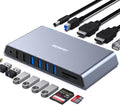 BENFEI 12-in-1 USB Type-A/USB Type-C Docking Station with Dual HDMI Display/6*USB Ports/SD/TF Card Reader/Gigabit Ethernet Network/3.5mm Female Headphone Jack Compatible with Windows and Mac
