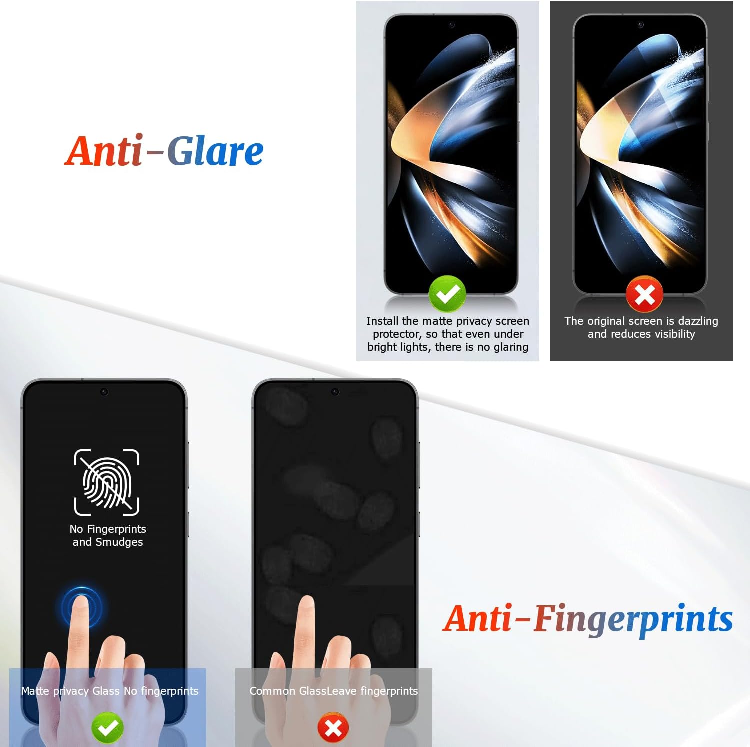 2 Pack Galaxy S24 Plus/S25 Plus Matte Screen Protector,9H Hardness Tempered Glass,Anti-Glare,Anti-Scratch,Smooth and Responsive Absolute,High Definition,Fingerprint Unlock, With Installation Frame