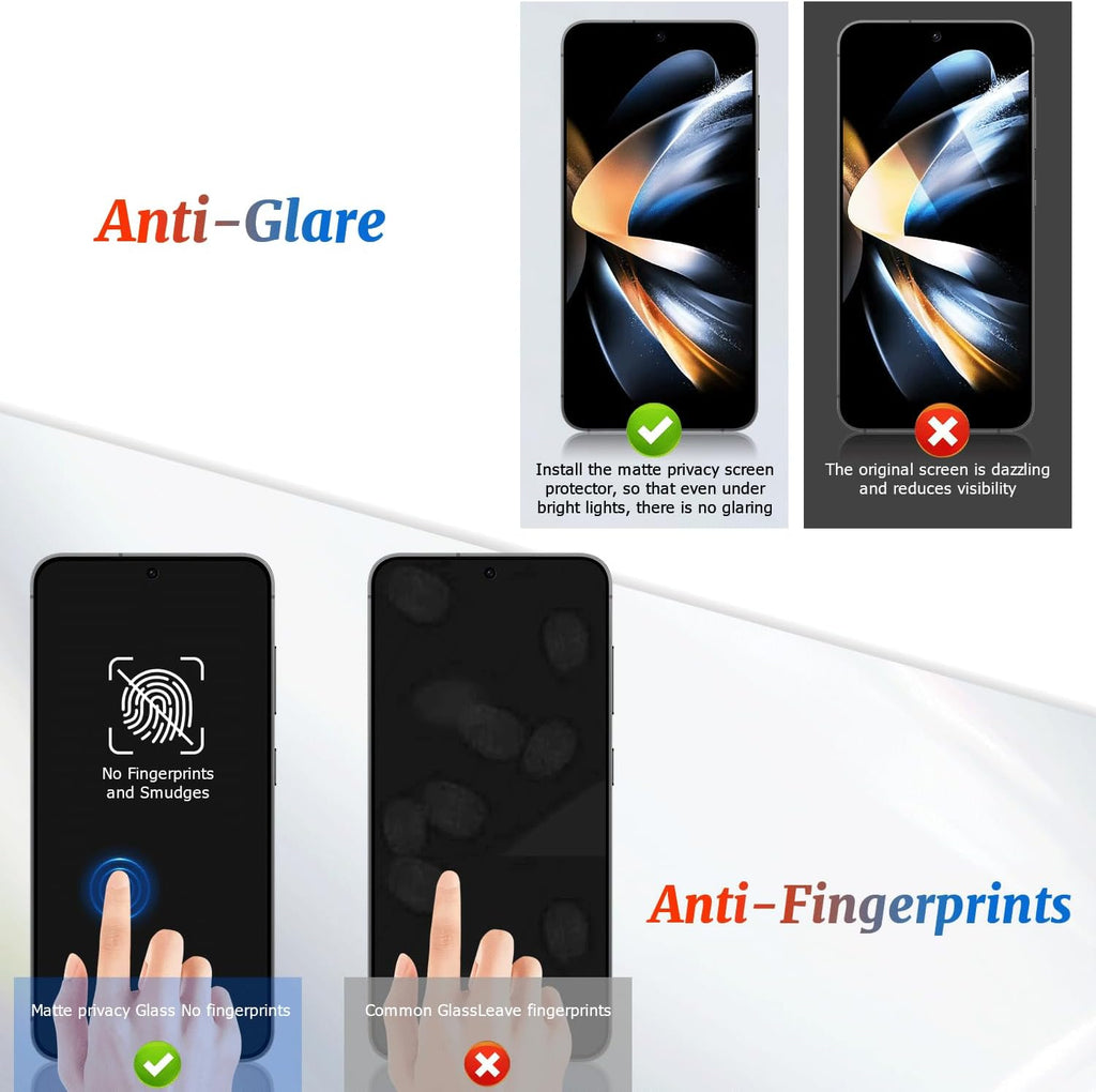 2 Pack Galaxy S22/S23 Matte Anti spy Privacy Screen Protector, 9H Tempered Glass,Anti-Glare Anti-Scratch, Smooth and Responsive Absolute, No Bubbles, High Definition Clear, With Installation Frame