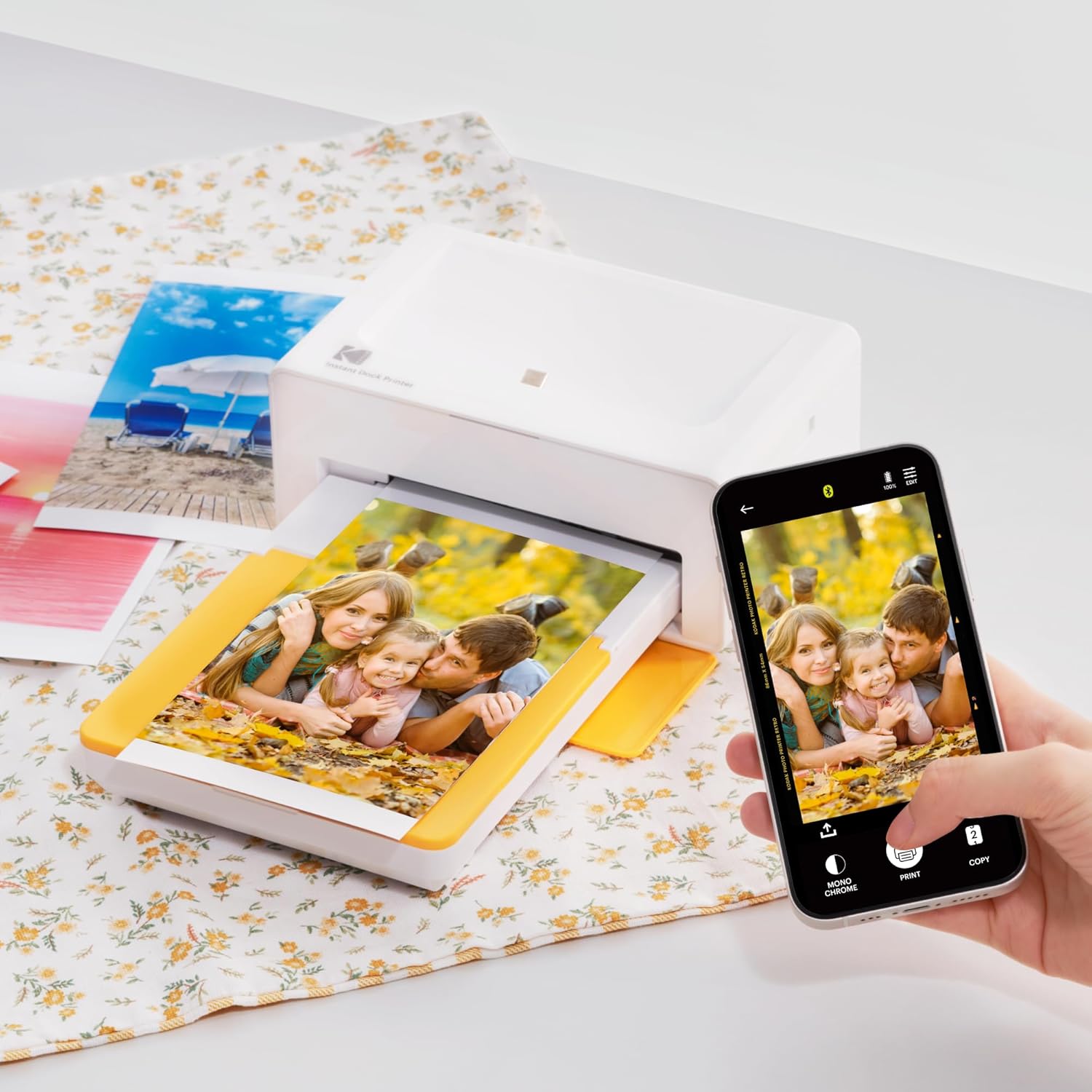 KODAK Dock Plus 4PASS Instant Photo Printer (4x6 inches) + 10 Sheets