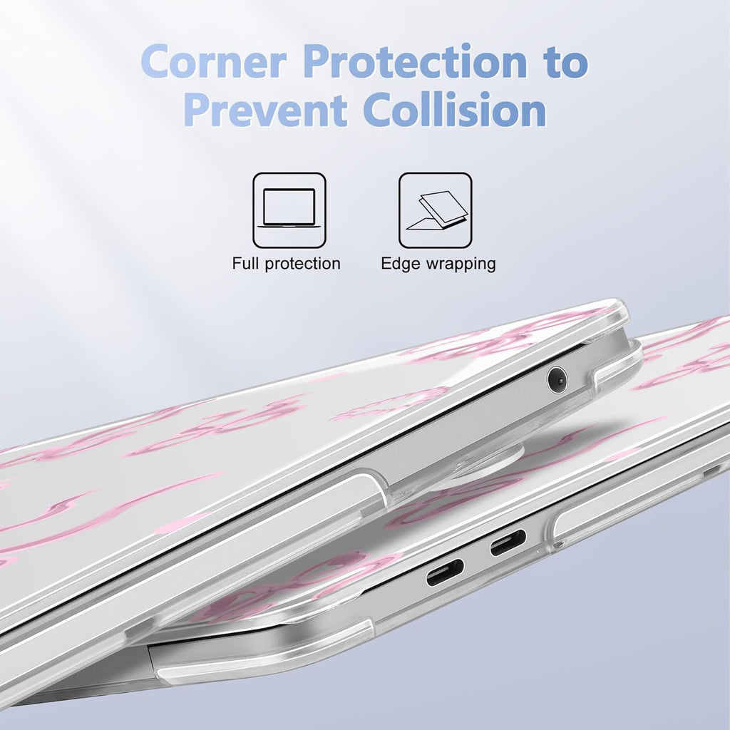 May Chen for MacBook Pro 13 inch Case 2022 2021 2020 Release A2338 M2 M1 A2289 A2251, Plastic Crystal Hard Shell Case Cover for MacBook Pro 13 inch Touch Bar Fits Touch ID, Heart Bow