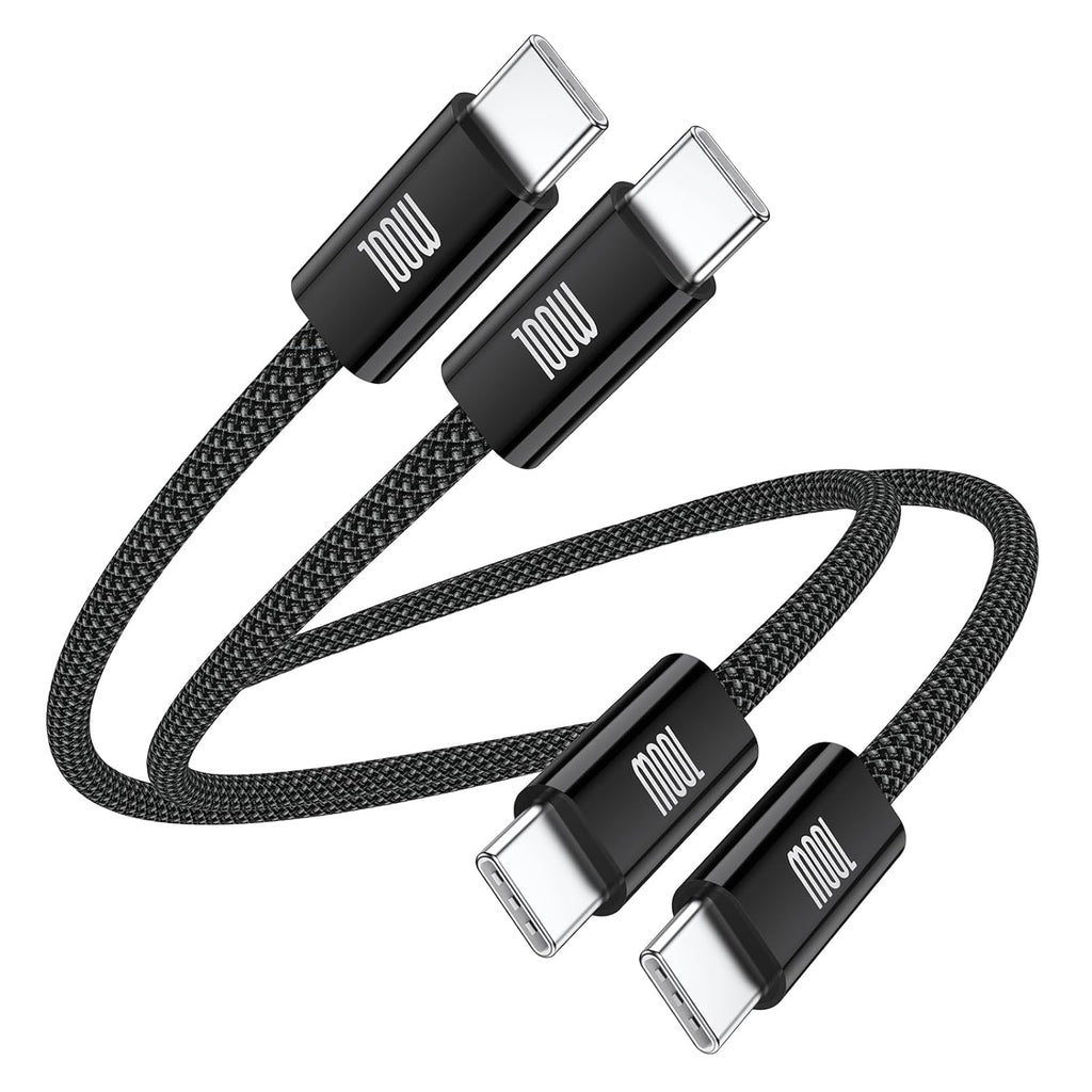 USB C to USB C Cable 3ft, 2-Pack 100W USBC to USBC Fast Charger Cord, Braided Type C to C Charger Cable Fast Charging for iPhone 17 16 15 Pro Max Plus,MacBook Pro,i Pad Pro,Samsung S25/S24 Ultra,Pixel