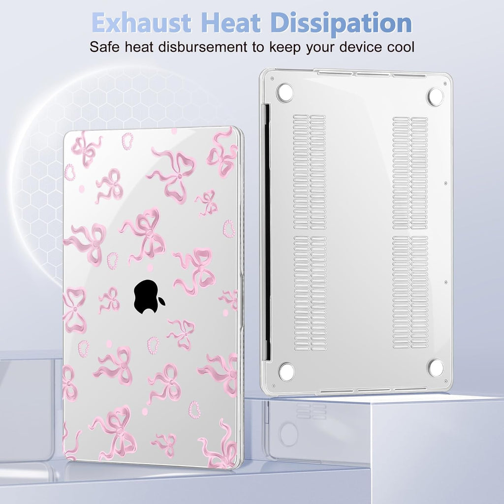 May Chen for MacBook Pro 13 inch Case 2022 2021 2020 Release A2338 M2 M1 A2289 A2251, Plastic Crystal Hard Shell Case Cover for MacBook Pro 13 inch Touch Bar Fits Touch ID, Heart Bow