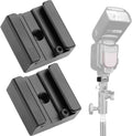 Updated Anwenk Flash Cold Shoe Mount Adapter Flash Shoe Mount Flash Stand Adapter with 1/4"-20 Tripod Screw Thread for Camera Flash Nikon Canon Olympus Panasonic Speedlite Flash, 2Pack