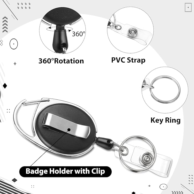 2 Set Badge Holder Retractable Clip Badge Reels - Image 3