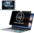 IPROKKO 360° Privacy Screen MacBook Air 15 inch (2023, 2024, 2025,M2,M3,M4),Matte Anti Glare Blue Light 15" Mac Scratch Resistant Laptop Screen Protector Filter