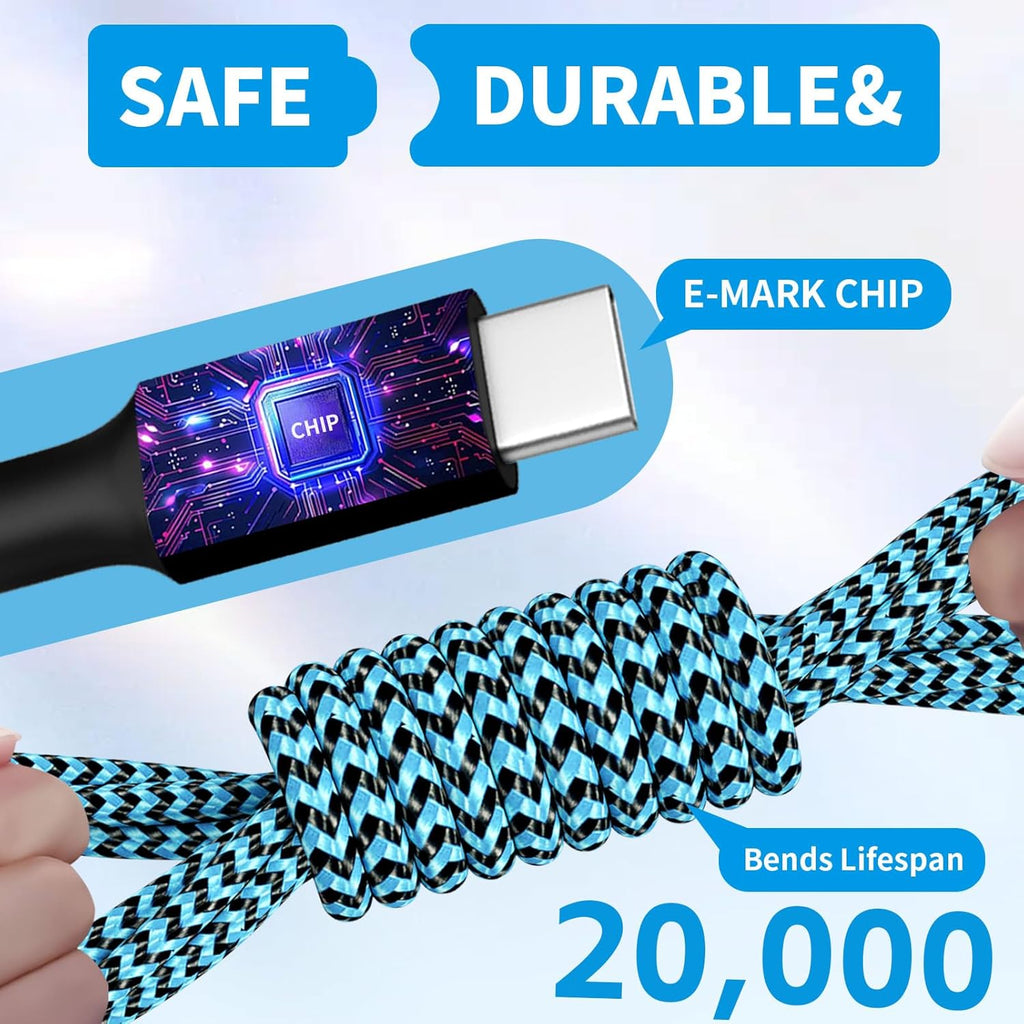 USB C Splitter Multi Charging Cable for Multiple Devices, Fast Charging 4 in 1 Charging Cord, Braided USB C Phone Charger Cable with 4 Type-C Connectors for iPhone 16 15 Pro Samsung S24 S23