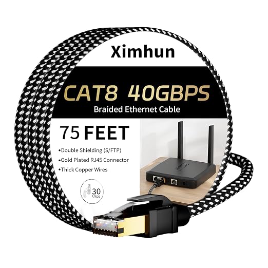 Cat 8 Ethernet Cable 75FT, High Speed Internet Network Cable by XimhunEthernetCable