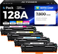 128A Toner Cartridge 4-Pack High Yield Replacement for 128A CE320A CE321A CE322A CE323A Compatible with HP Laserjet Pro Color MFP CM1415fn CM1415fnw CP1525nw CP1525n Printer Black Cyan Yellow Magenta