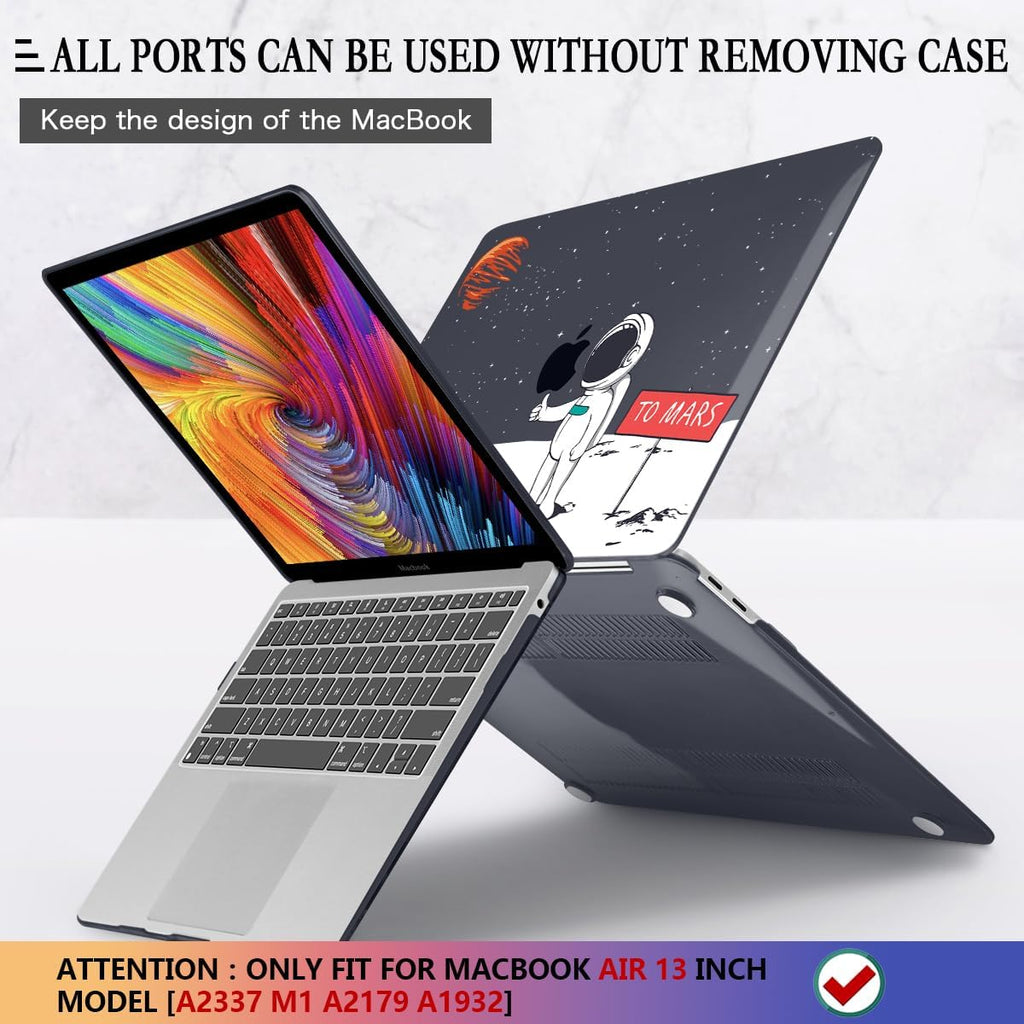 CISSOOK Compatible with MacBook Air 13 inch Case 2021 2020 2019 2018 Release A2337 M1 A2179 A1932, Astronaut Hard Shell Case for MacBook Air 13 Inch with Retina Display and Touch ID, Space Themed Mars