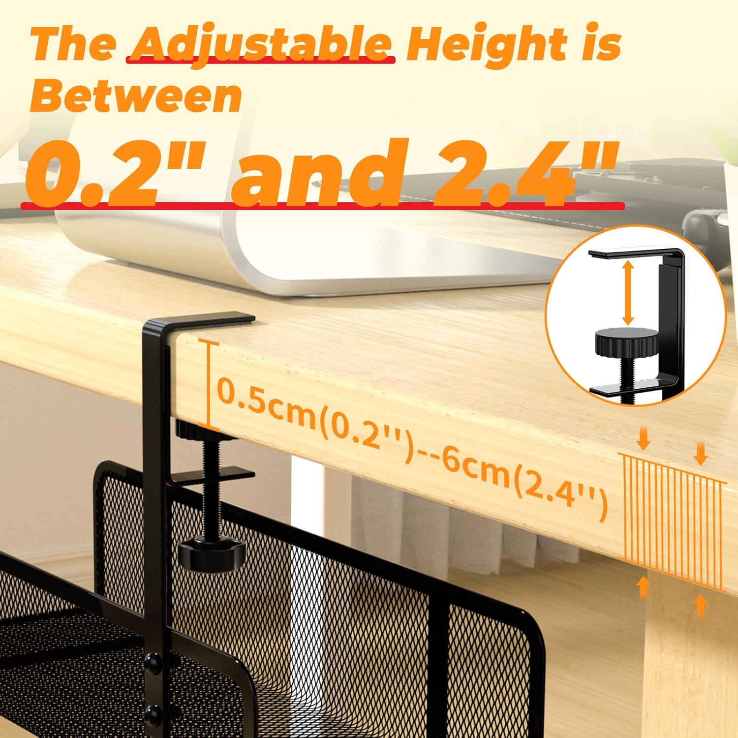 Under Desk Cable Management Tray, Wire Management Desk Cable Organizer Cable Management Box, Cord Organizer Storage for Office