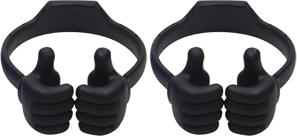 Honsky Cell Phone Stand Holder 2-Pack,Thumbs Up Lazy Phone Stand,Universal Adjustable Flexible Dock for All Phones & Tablets,Cute Stocking Stuffer Gift for Teen Girls,Black