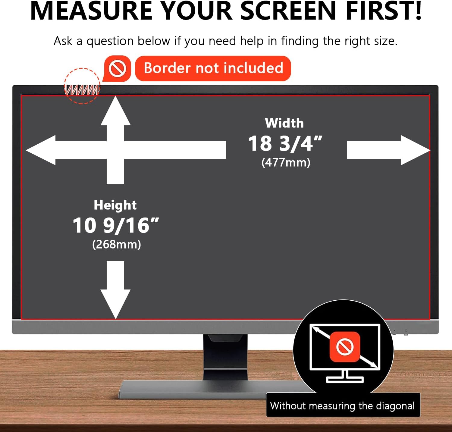 【2-Pack】 21.5 Inch Computer Privacy Screen for 16:9 Monitors with Anti-Spy Anti-Glare Filter, Blue Light Blocking & Eye Protection, Removable Anti-Scratch HD Clarity Screen Protector