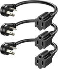 DEWENWILS 1FT Short Extension Cord, Flat Head Extension Cord Indoor with 3 Prong, Low Profile Power Cable SJT 14 AWG Flexible Power Cord for Home Kitchen, ETL Listed, 3 Pack