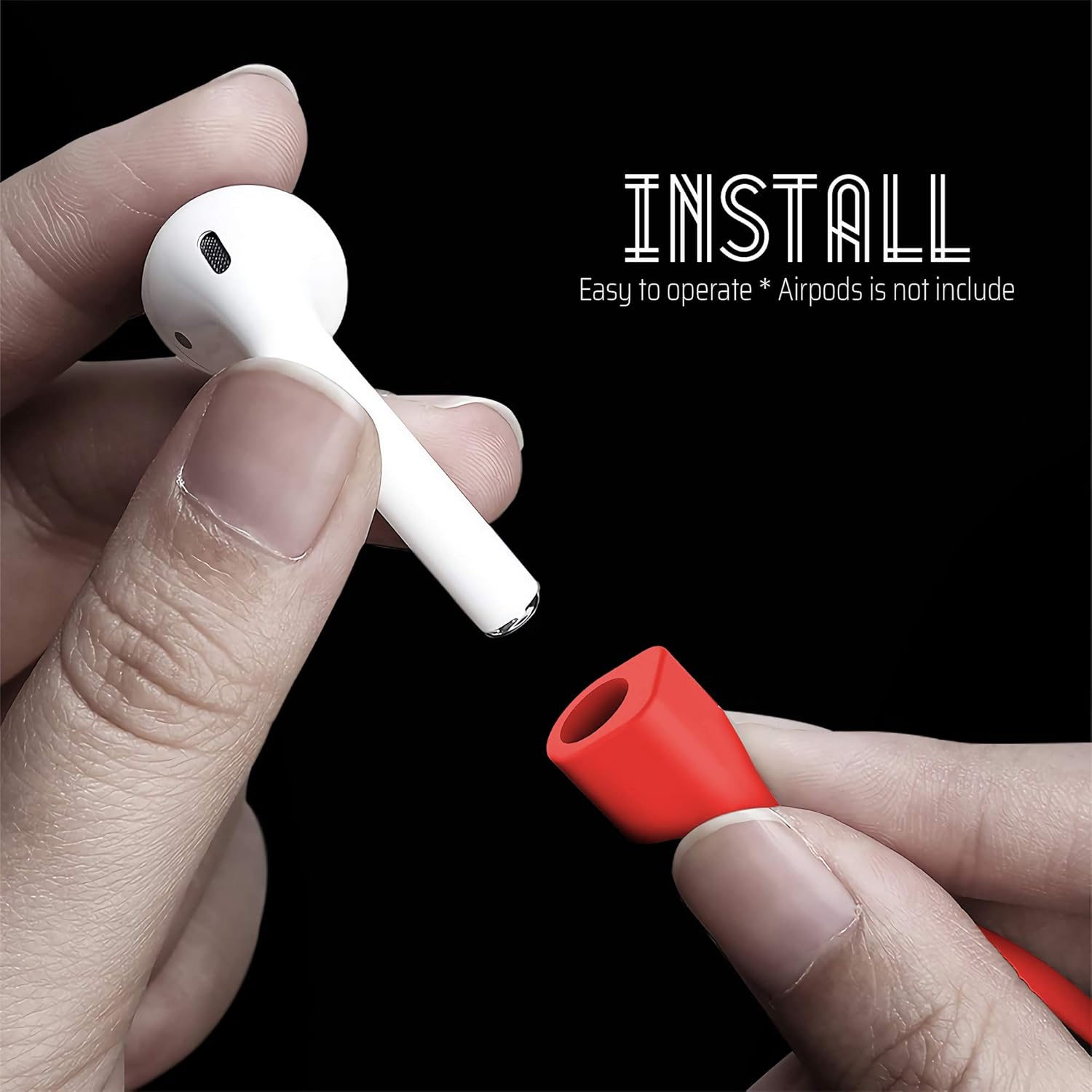 Ultra Strong Magnetic Airpod Pro Strap Anti-Lost Cord Sports Lanyard Compatible with Airpods 3rd 2nd Generation Pro 3 2 1 (3 Red)