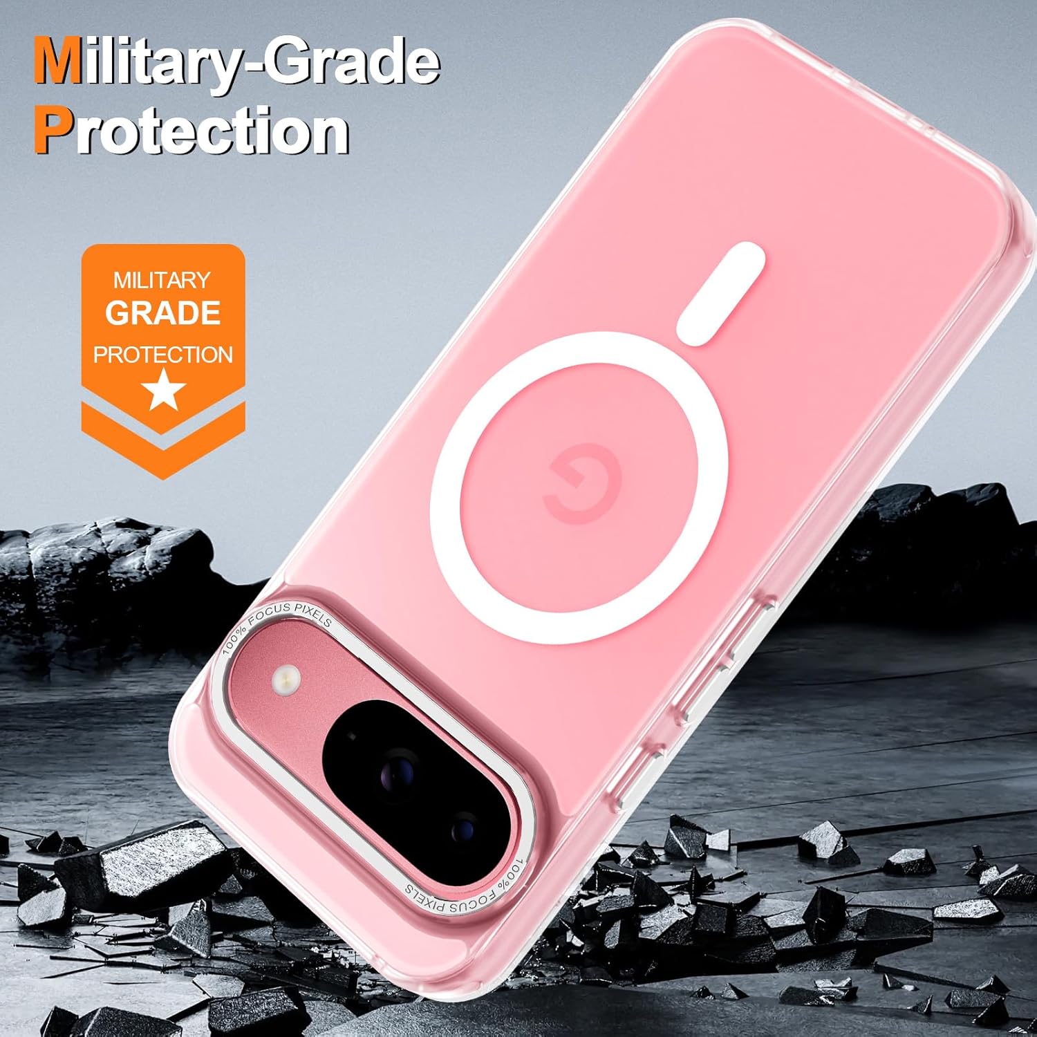Magnetic for Google Pixel 9/Pixel 9 Pro Case, [Military Grade Drop Protection] [Compatible with MagSafe] Shockproof Slim Translucent Matte Anti-Slip for Women Girls Men Case, Clear