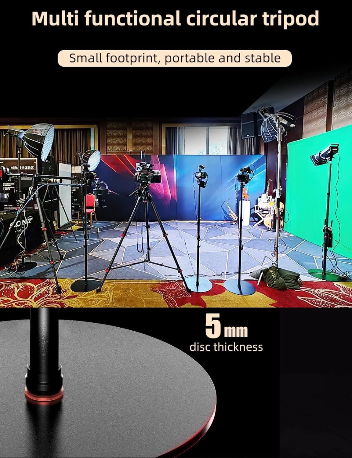 IFOOTAGE Cobra RB-A400,79" Round Base Monopod,Aluminum Photography Light Stand Flat Base for DSLR Camera, Light,Payload 22LBS(2 Pack)