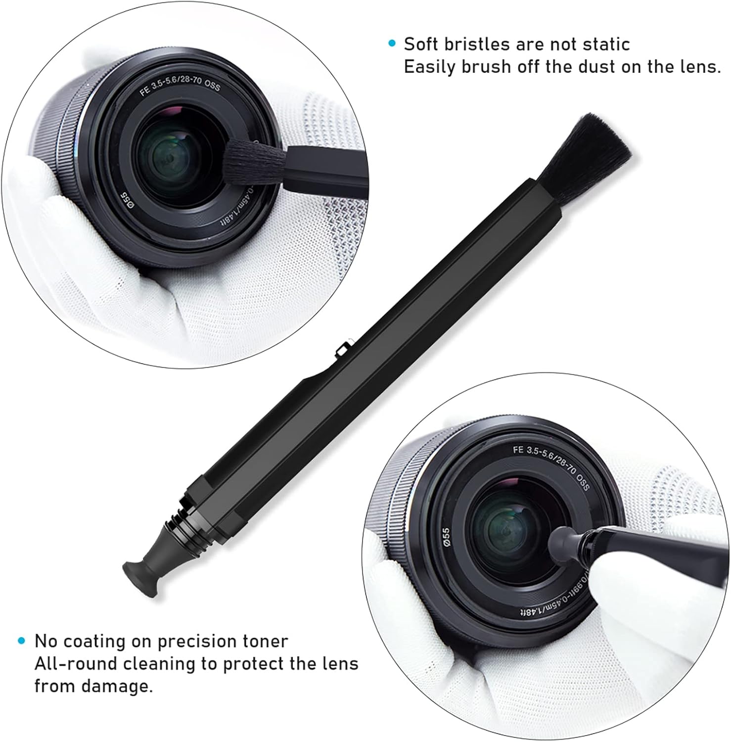 VSGO Professional Lens Cleaning Pen, Double-Ended Lens Brush with Soft Brush and Nano Optical Carbon for Camera, Optical Lenses, and Glasses(V-P01E)