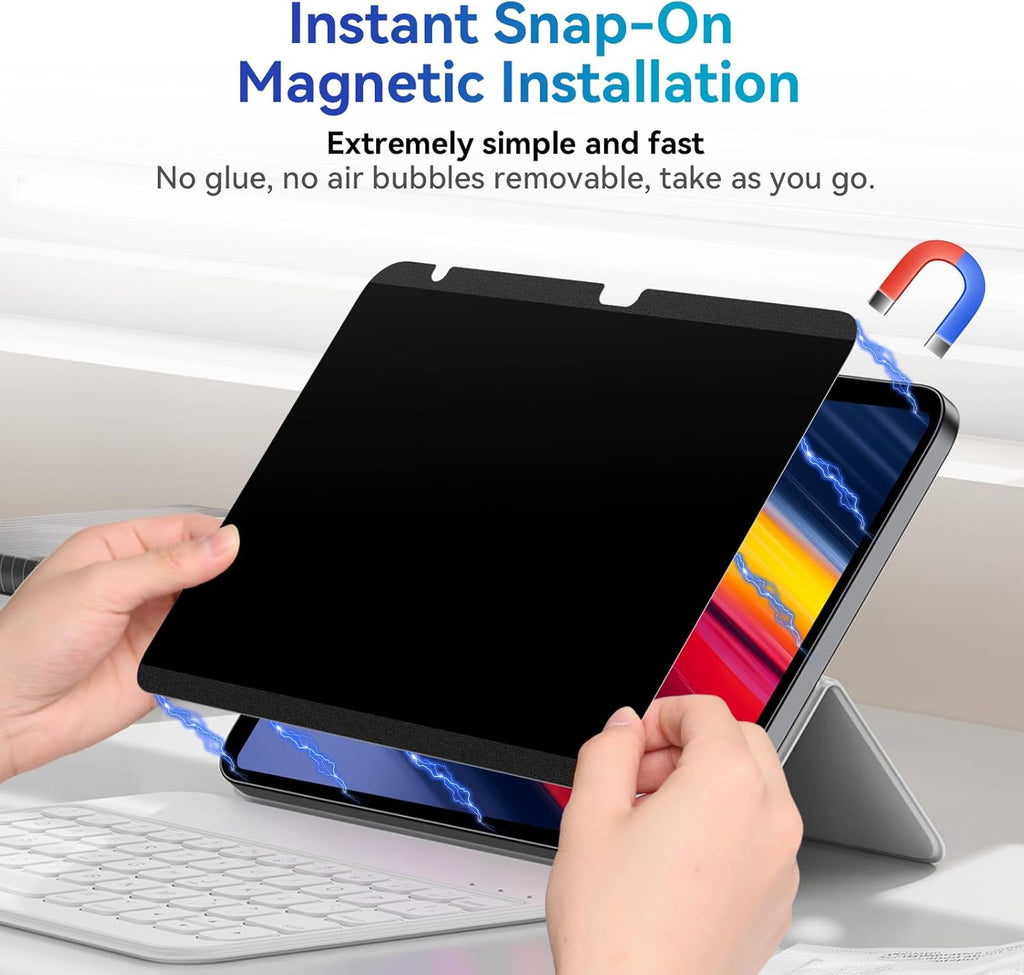 Magnetic Privacy Filter Compatible with iPad Air 6th 13 Inch 2024, Removable Anti Glare Blue Light Privacy Screen Privacy Screen Privacy Screen