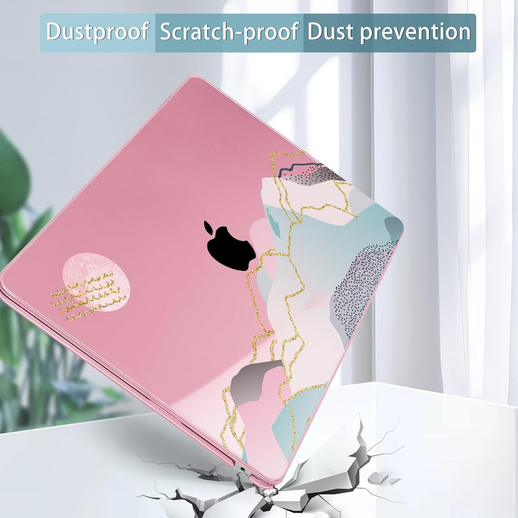 May Chen for MacBook Air 13.6 inch Case A3240 M4 A3113 M3 A2681 M2 with Retina Dispaly, 2025 2024 2023 2022 Release, Plastic Hard Shell Case with Screen Protector & Keyboard Cover, Flower Marble