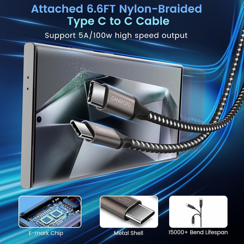 2Port 45W Super Fast Charger Type C, 2Pack 45W USB-C Charger Android Phone Charger Fast Charging for Samsung Galaxy S24 Ultra/S24+/S24/S23 Ultra/S23+/S22/S20/Note10+/Tab S9 with 2X 6.6ft Type C Cord