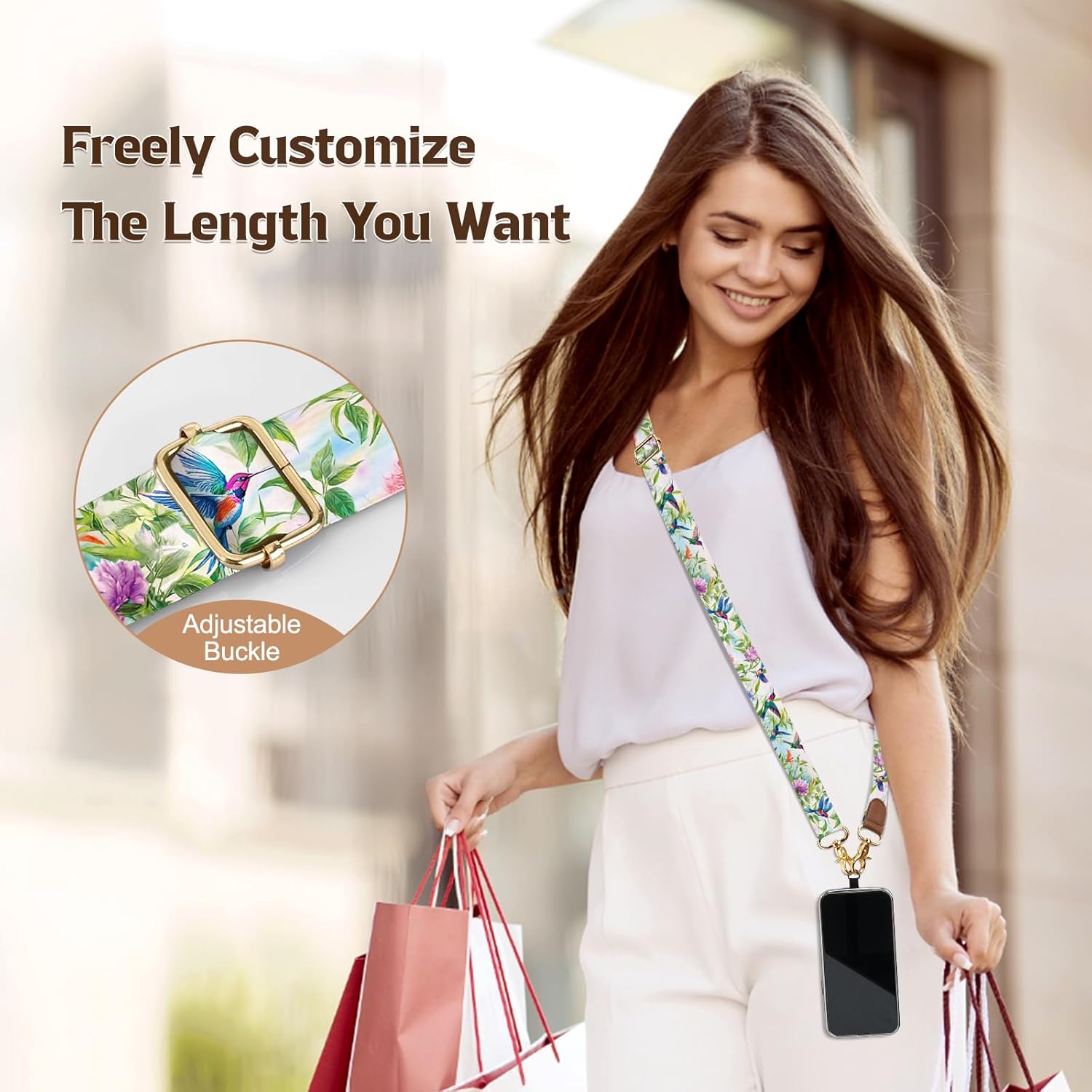 TiMOVO Phone Lanyard Crossbody Wrist Strap, Adjustable Anti-Theft Strap for Smartphone Case