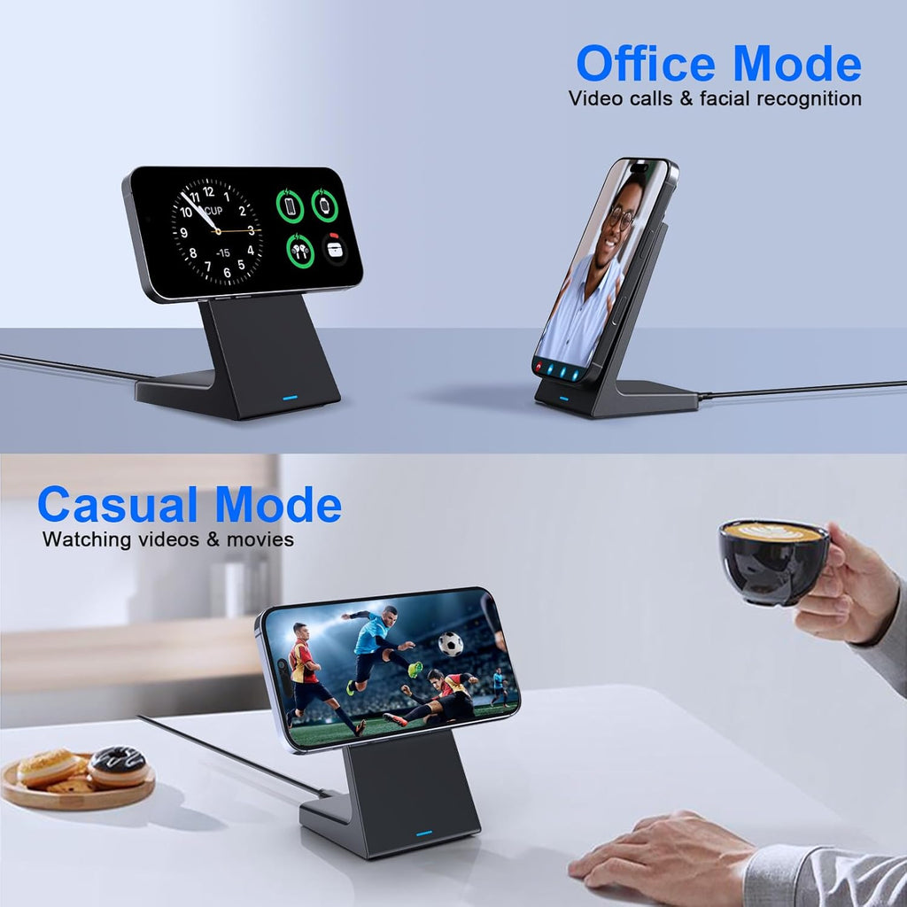 PUY for MagSafe Charger Stand,20W Fast Magnetic Wireless Charging Station with 25W PD Adapter，Stickable Desk Wireless Charger for iPhone 16/15/14/13/12 Pro/Pro Max Series