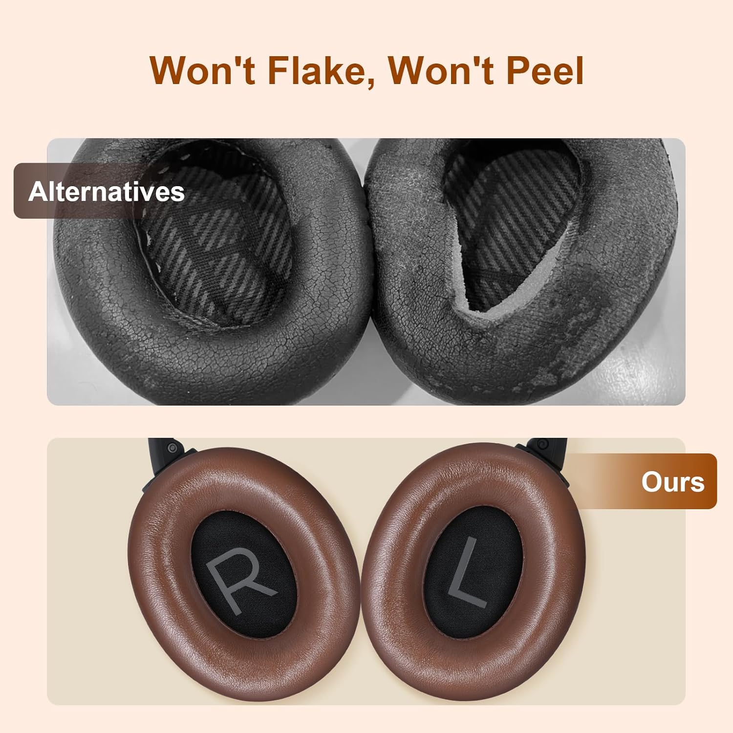 Aurivor Replacement Ear-Pads Cushions for Bose QuietComfort 45 35 35ii (QC-45 QC-35 QC-35 ii), Genuine Lambskin Ear Covers Compatible with QuietComfort SE (QC SE)/ New QuietComfort Headphones