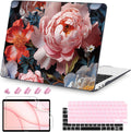 Teryeefi Compatible with MacBook Air 13 inch Case A2337 M1 Chip A2179 A1932 (Release 2018-2020),Protective Slim Cover + Keyboard Cover for 13.3 inch MacBook Air Touch ID & Retina-Colorful Peonies