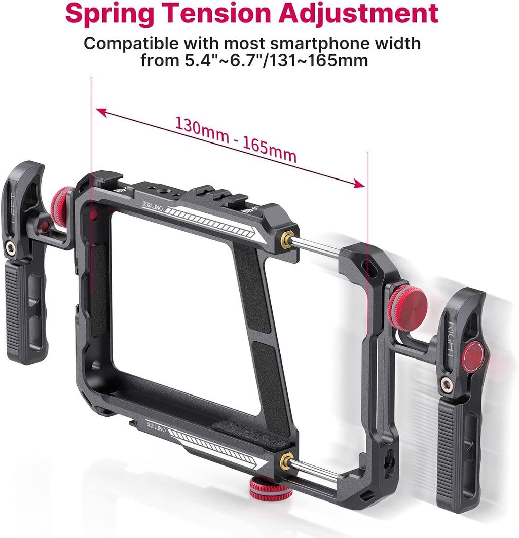 ULANZI Smartphone Video Rig with Handle, LINO Filmmaking Case Aluminum Alloy Phone Video Stabilizer Grip Tripod Mount for Video Maker Videographer with Cold Shoe for iPhone 16 15 Mini Pro Max 8 Plus