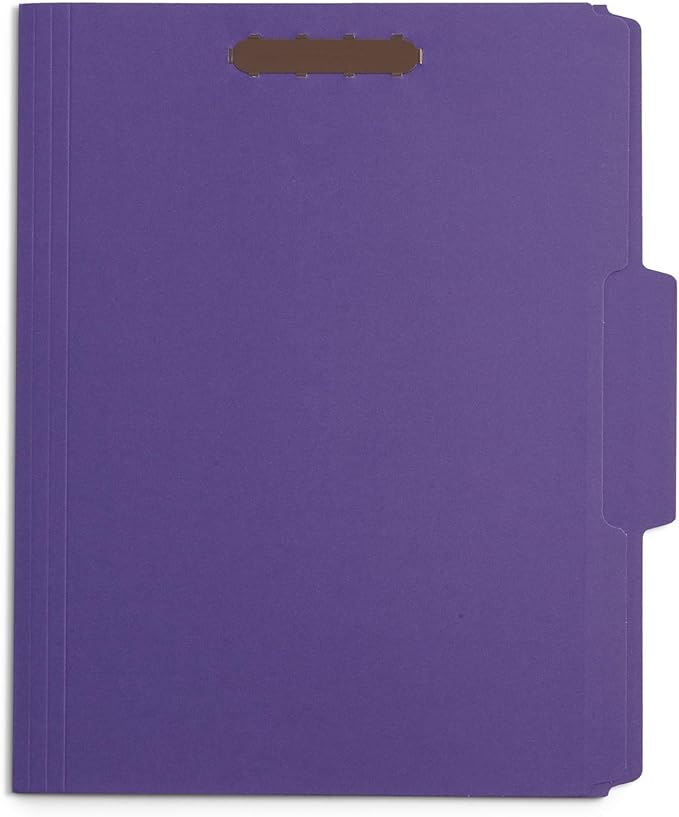 50 Purple File Folders with Fasteners, 1/3 Cut Reinforced Tab, Durable 2 Prong - Image 4