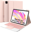 GreenLaw Keyboard Case for iPad Air 11-inch (M3/M2) 2025/2024 & Air 4th/5th Gen & iPad Pro 11 inch (1st/2nd/3rd/4th Gen), Smart Touchpad, 7-Color Backlit, Stain Resistant Cover, Blush Pink