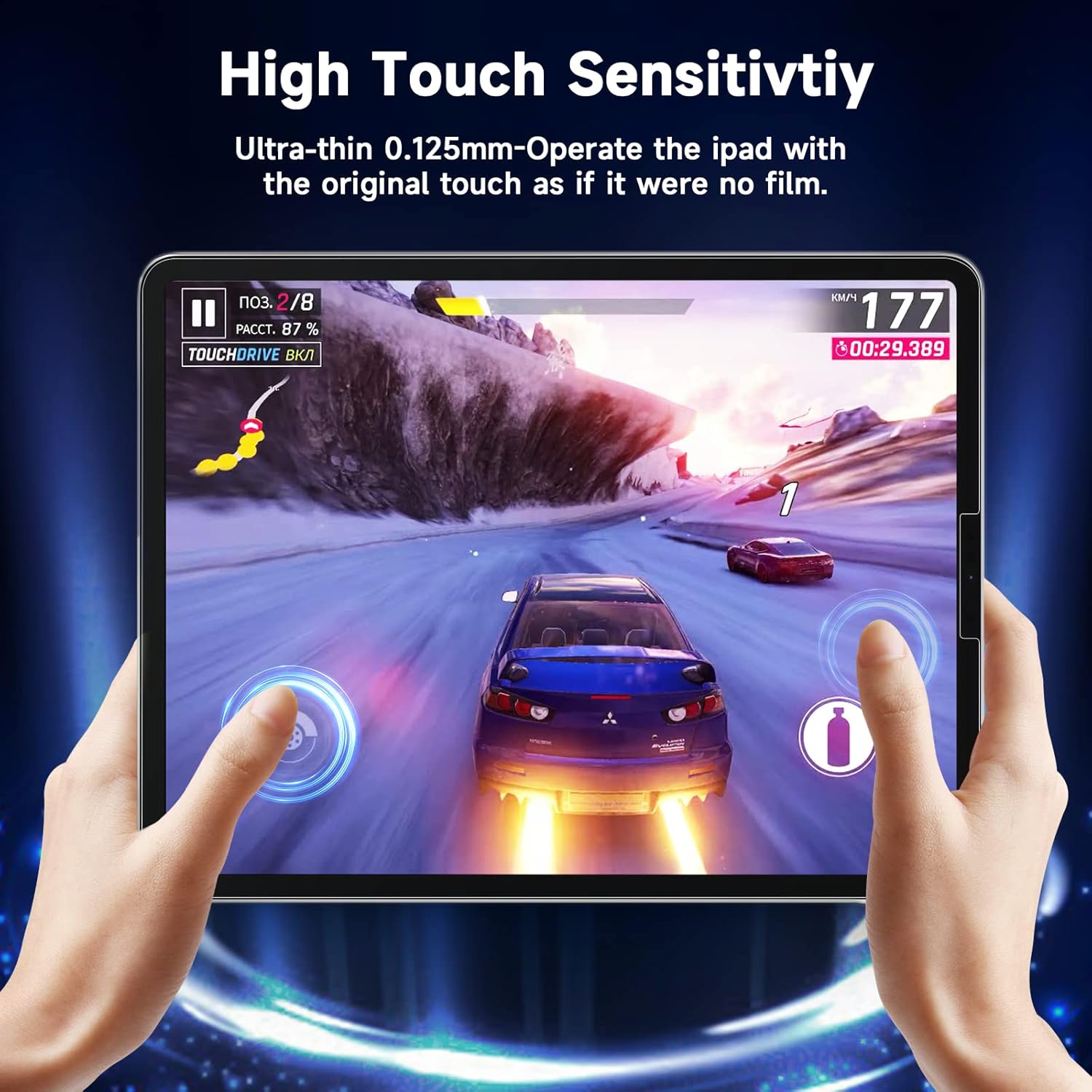 2 Pack Screen Protector for iPad Pro 11 (2021/2020/2018) & iPad Air 5/4 (2022/2020), Ultra HD, Anti Glare, Anti Scratch